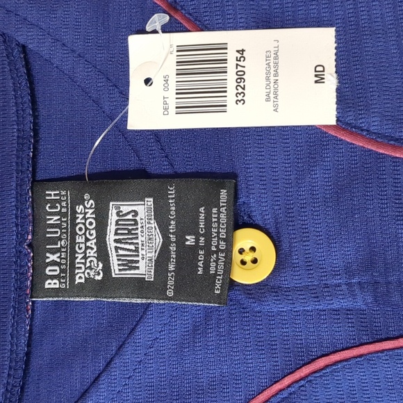 DUNGEONS AND DRAGONS BALDURS GATE 3 JERSEY ASTARION D&D Men's Size Medium NWT - Picture 8 of 9